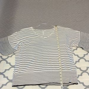 NWOT Short Sleeve Black and White Sweater